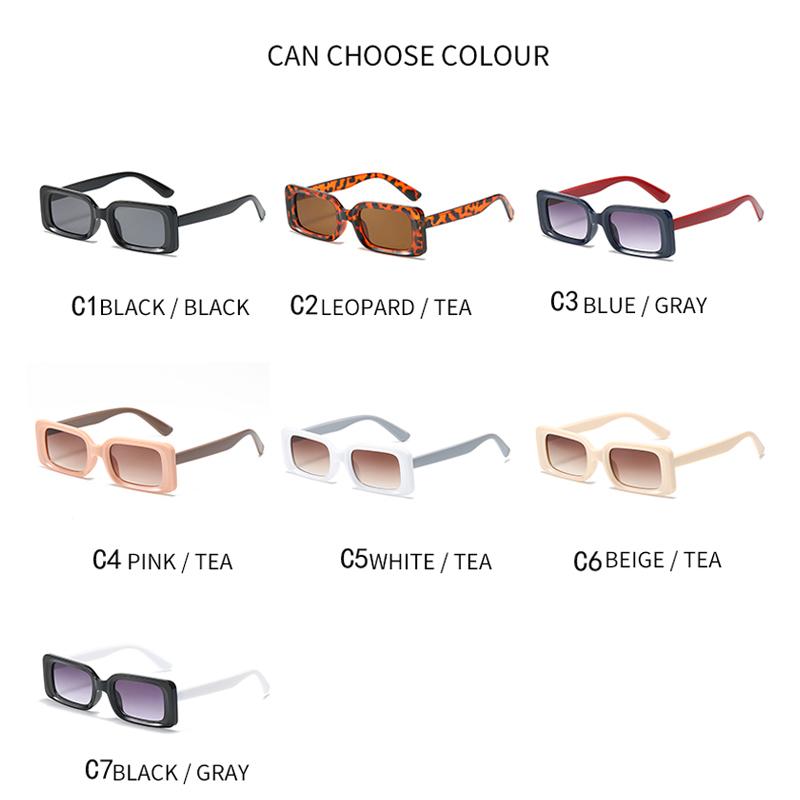 Fashion Style Classic Small Rectangle Glasses Frame Sun Glasses for Women's Retro Style Men's Square Driving Use Sun Eyeglasses Male Shades Eyewear