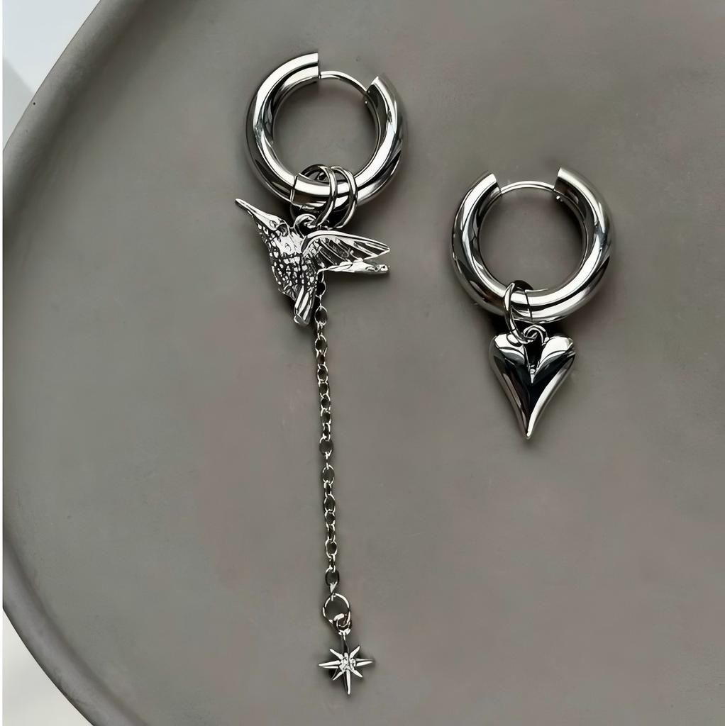 Punk Statement Ear Cuff Clip Earrings for Women Silver Color Crystal Angel Wings Dangle Earrings Wedding Party Trendy Jewelry