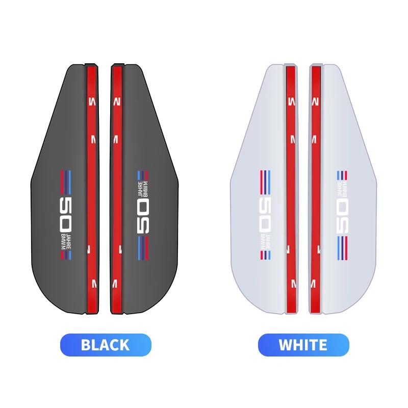 

2Pcs Car Rearview Rain Eyebrow Transparent Stickers 50 Anniversary For BMW E36 E60 E90 X2 X1 X3 X5 E46 E39 E70 M3 M5 M6 50 JAHRE white