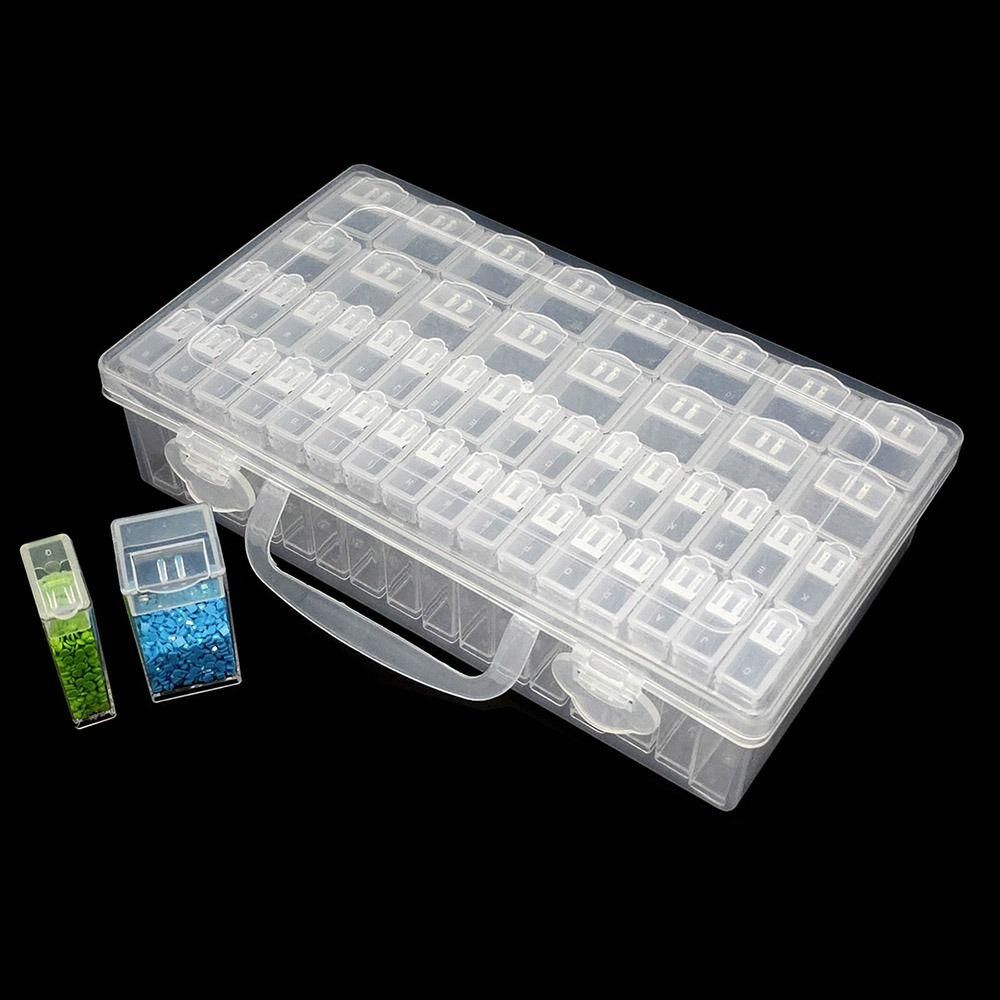 Durable Clear Perler Beads Storage Boxes DIY with Handle Nail Art Jewelry Accessories Container Storage Box Set