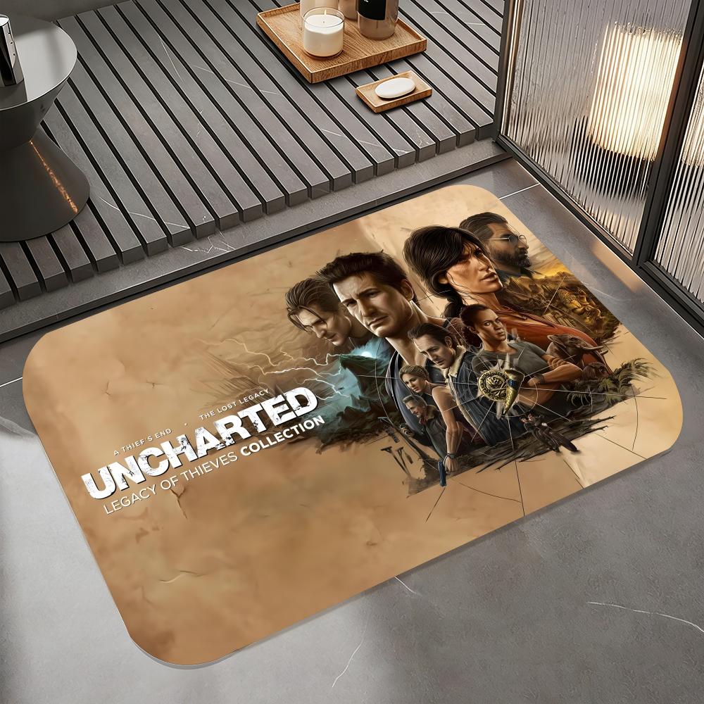 Game U-Uncharted Floor Mat Diatomite Bath Mat, Quick Dry Absorbent Non-Slip Door Mat