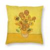 Vincent Van Gogh Sunflowers Square Pillowcase Polyester Linen Velvet Printed Zip Decor Sofa Cushion Cover x