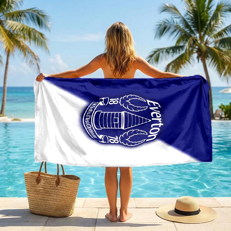 Asciugamano da Spiaggia Calcio Everton Morbido Microfibra Asciugamano Estivo Asciugatura Rapida Assorbente per Spiaggia Piscina Viaggio