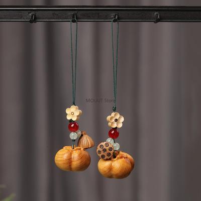 Holz Kaki Handystrap Natürlicher Sandelholz Schlüsselanhänger Anti-Drop-Kordel Vintage USB-Stick Halter Geldbörse Handy-Anhänger Handgemachtes Geschenk
