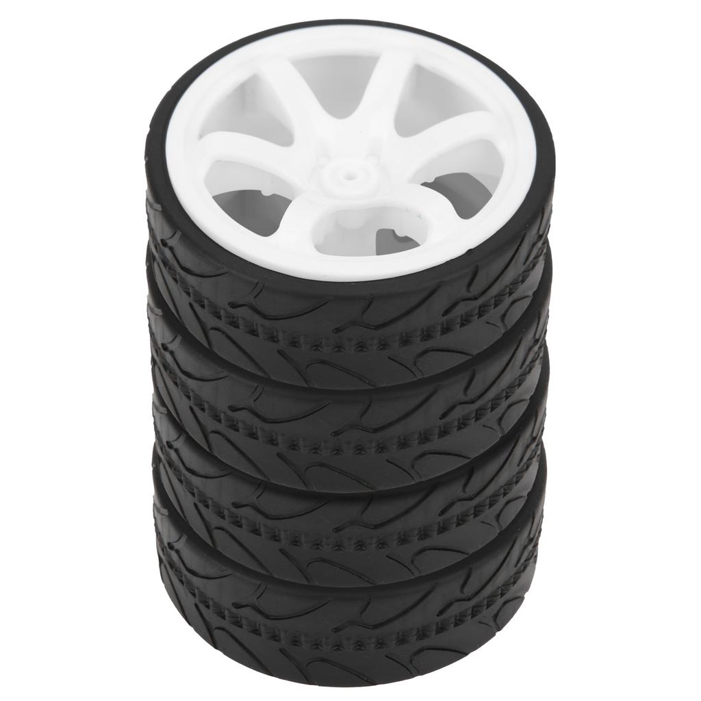 1Celsius10 Racing RC Car Wheel Plastic Wheel Hub with Grooved Rubber RC Car Spare Accessory