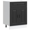 Vidaxl Lower Kitchen Cabinet, Kalmar, Black, Wood-based Material