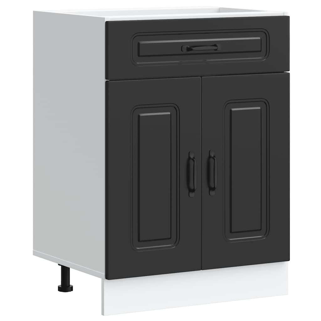 Vidaxl Lower Kitchen Cabinet, Kalmar, Black, Wood-based Material