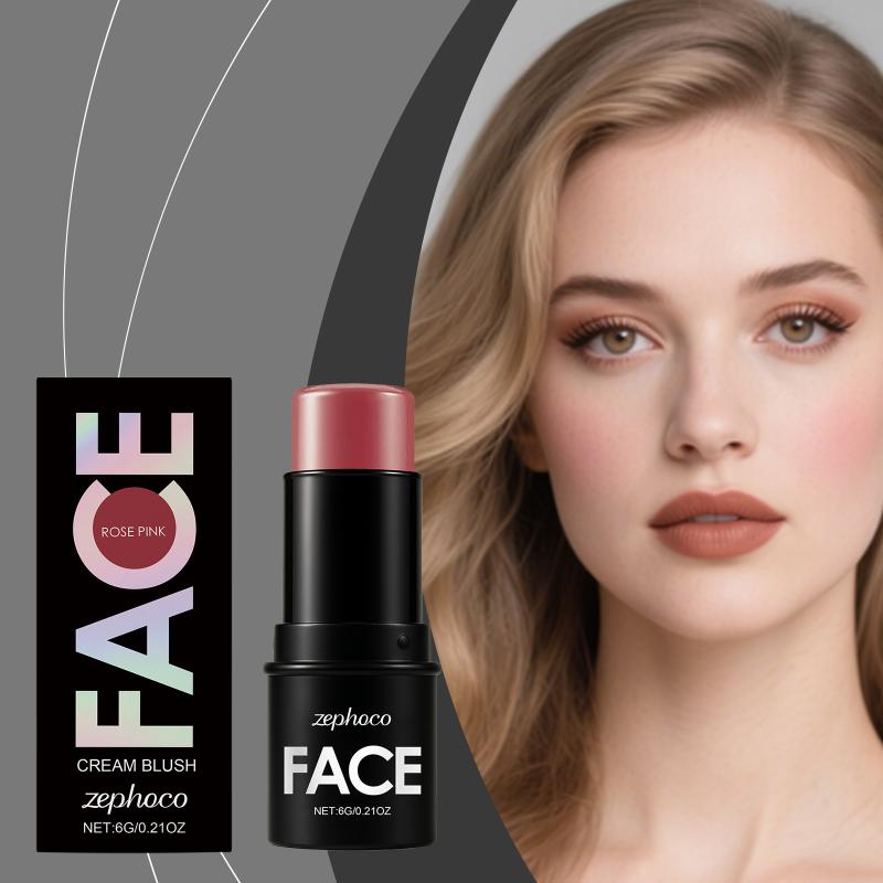 Rose Pink Long-Lasting Bush Stick Contour Shading Lasting Cheek Stereoscopic Brightening Skin Blush Illuminator Makeup Cosmetic one size