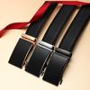 Men's Light Luxury Cowhide Leather Belt with Zinc Alloy Automatic Buckle