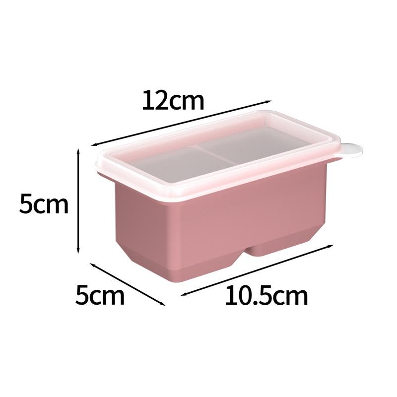 Popular Silicone Ice Cube Tray with Lid – 4 Large Slots & 15 Square Compartments for Soup or Food Storage
