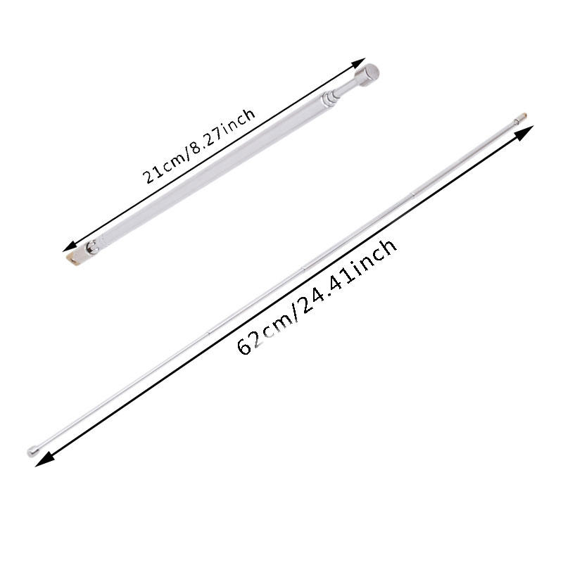 4-teilige teleskopische Universal-Silber-Antennenstange Antenne Teleskopantenne Radioantenne 6158-4 Gelenk Universal-Kopf
