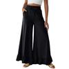 Women’s Casual Loose Fit Drawstring Elastic Waist Wide Leg Pants with Ruffle Hem and Relaxed Flowy Silhouette for Everyday Wear