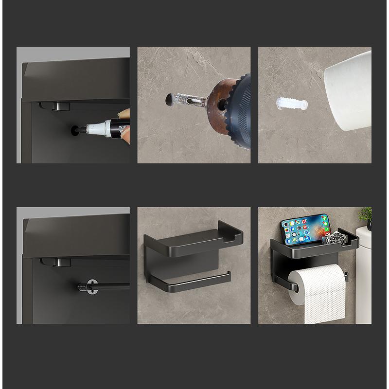 Bathroom Toilet Paper Box Roll Paper Towel Holder Punch-free Mobile Phone Toilet Paper Holder Paper Box Toilet Paper Storage Rack