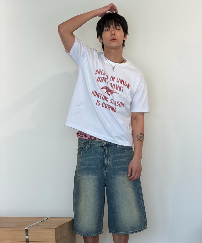 AMOU Vintage Horse Half T-Shirts White