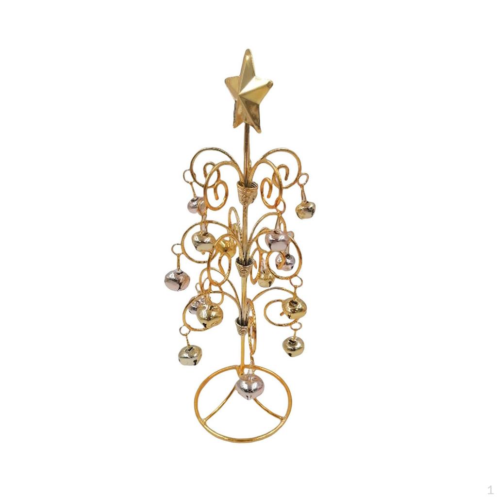 Christmas Tree Desktop Xmas Tree, Crafts Art with Bell Ornament for Table Centerpiece Bedroom Home