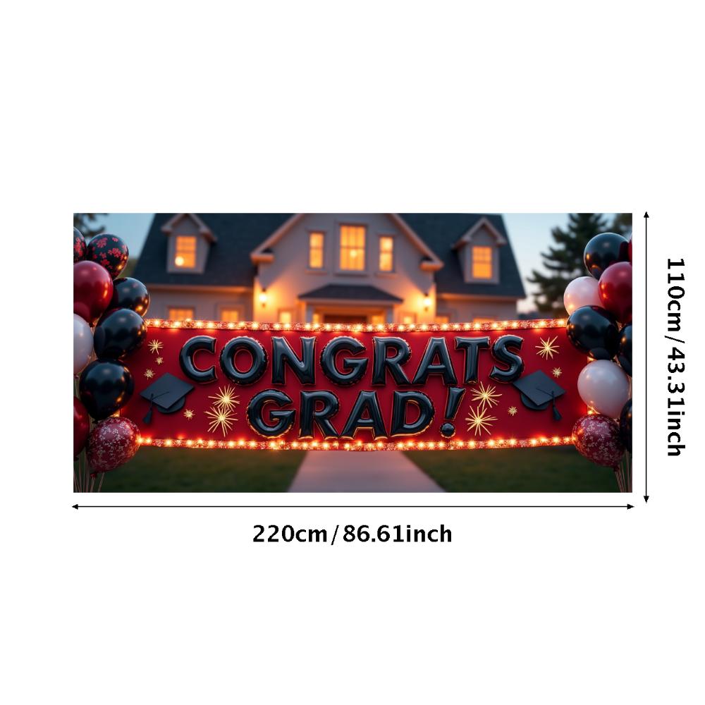 Tło na Graduation Lekkie Rekwizyty Fotograficzne Dekoracja Graduacyjna Wielokrotnego Użycia Baner Graduacyjny Na Spotkania Studenckie Na Zewnątrz