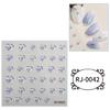 Embossed Cartoon Nail Art Stickers Decals Self-Adhesive Floral Nail Supplies