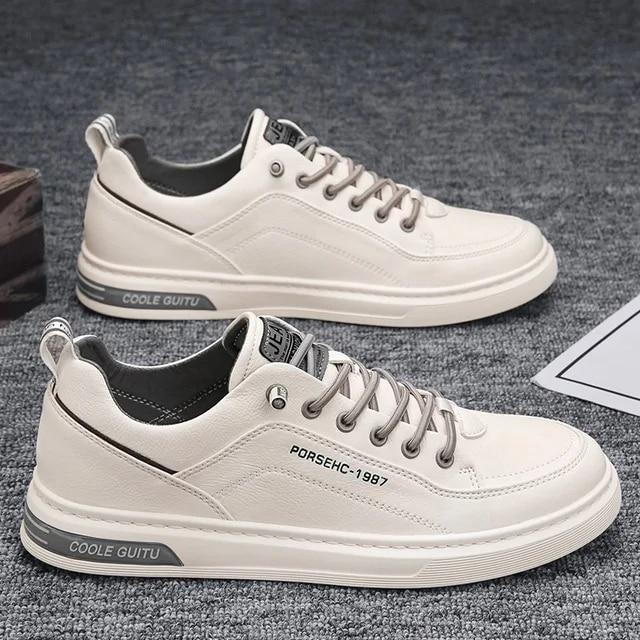 FiveFive Heren Casual Schoenen Ademende Witte Sneakers Mode Rijdende Wandelschoenen voor Heren Skate Flats
