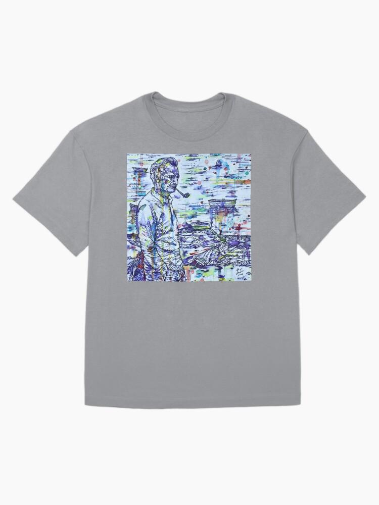 Georges Brassens GEORGES BRASSENS Watercolor and Ink Portrait Oversized T-Shirt