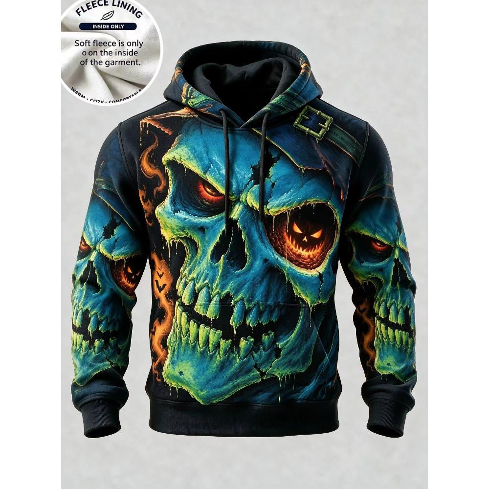 3D Print Halloween Women's Hoodie Haunted House Ghost Pumpkin Bat Lightning Full Print Pullover Long Sleeve Sweatshirt