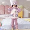 Kinder Flanellen Pyjama Set Jongens Meisjes Warm Lange Mouwen Top En Broek Nachtkleding Winter Huis Nachtkleding