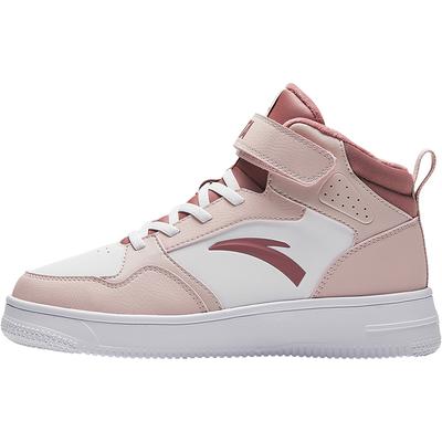 Kids Synthetic Leather Outdoor Series Fleece Lightweight Shock Absorbing Warm High Top Kids Skate Shoes Kids Skate Shoes White Pink A22446939-1