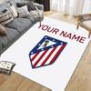 Nom personnalisé, Décoration de canapé domicile Atlético Madrid pour salon et chambre à coucher, Tapis de sol en flanelle antidérapant pour salle de jeux