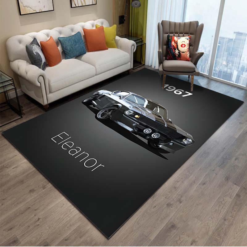 Old School Muscle Car Pattern Cool Area Rug Carpet for Living Room Anti-slip Rug Camping Picnic Mat Yoga Mat Kid Bedroom Decor