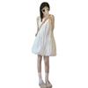 Small white sleeveless puffy short skirt women's summer new niche bud design vest dress
