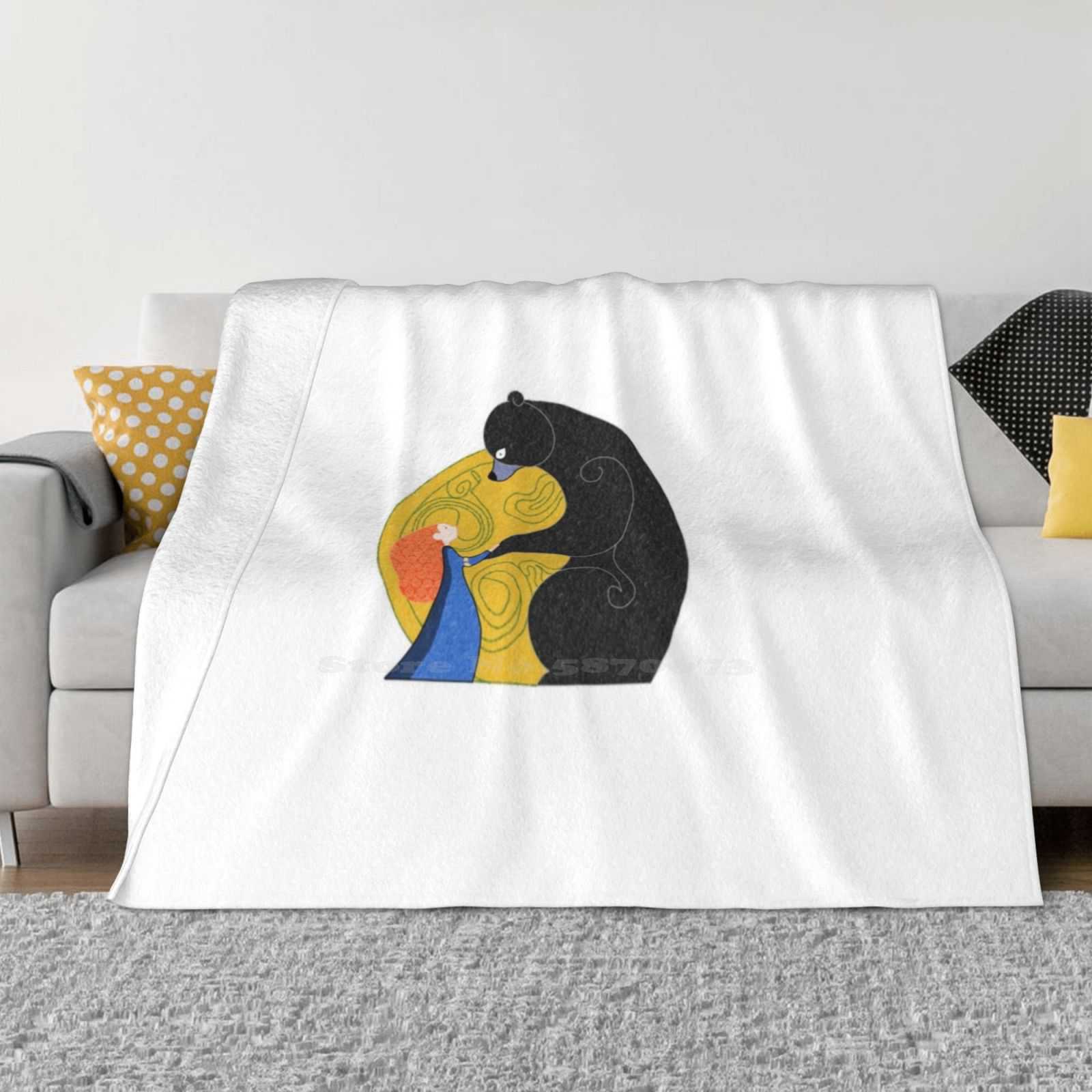 

Brave United Family For Home Sofa Bed Camping Car Plane Travel Portable Blanket Mom Family Brave Wild Bear Familia Mum Daughter 30x40in