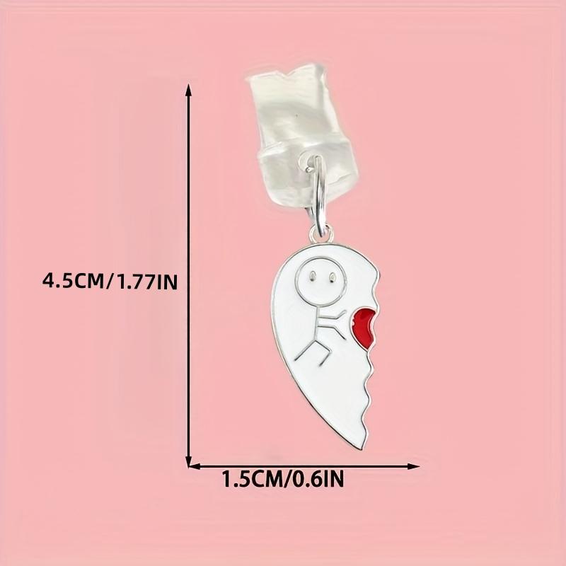 1 Pair of Heart-Shaped Couple Stick Figure Phone Dust Plugs, 2pcs Keep the Phone Ports Clean and Add a Romantic Touch, Stylish and Practical