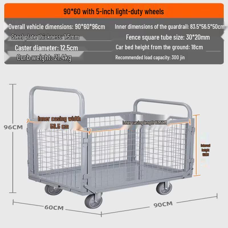 Foldable Fenced Platform Hand Cart
