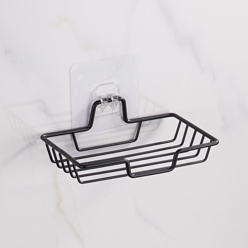 Stainless Steel Bathroom Soap Holder Wall Mounted No Drilling Kitchen Sponge Tray Holder Organizer Sticky Shower Soap Dish Rack