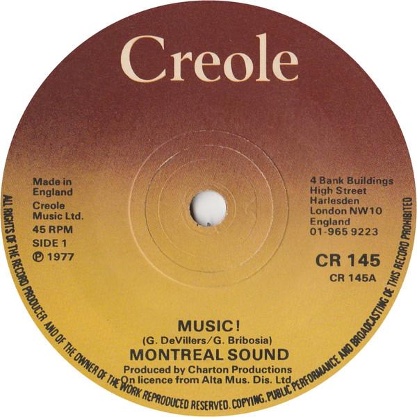 7inch Record MONTREAL SOUND - Music! CR145 Creole Records 1977 UK Soul/Funk Used