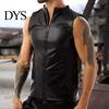 Waistcoat Men Summer Vest Casual Sleeveless Slim Fit Zipper Closure Cardigan Match Pants Solid Color Plus Size Stand Collar Party Gilet Garment