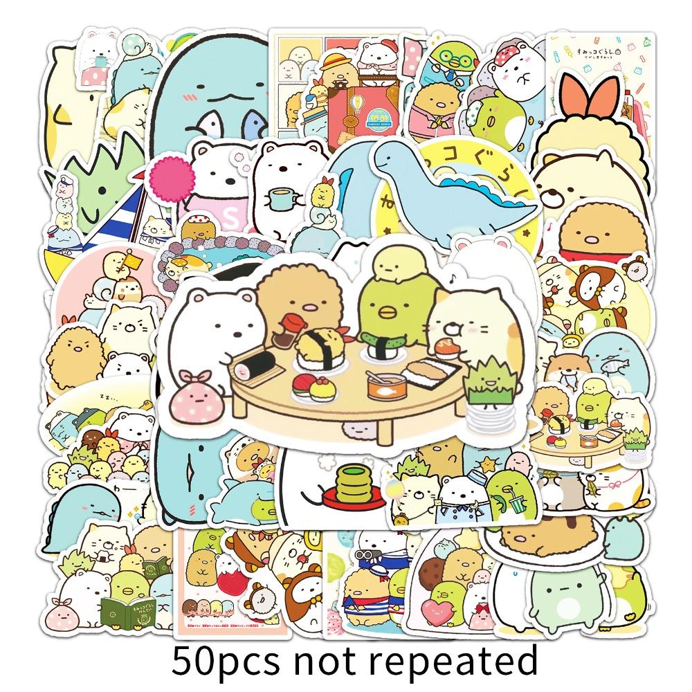 

50pcs Waterproof Anime Kawaii Sumikkogurashi Stickers Manga Cute Cartoon Drawing Doodle Decorations Trendy Gift