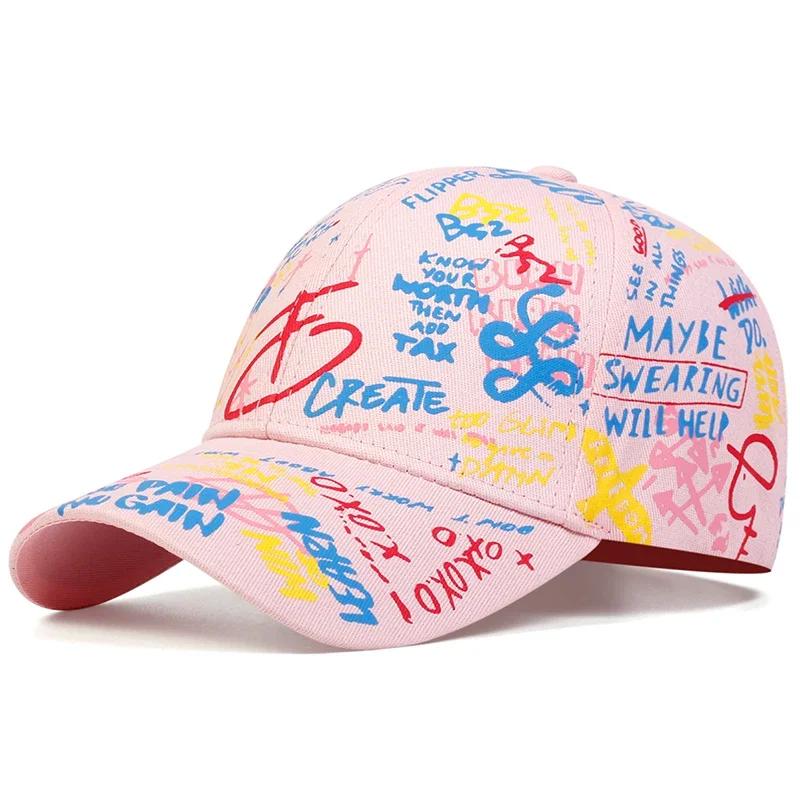 Baseball Graffiti Art Street Urban Style Printing Vibrant Color Multi Neutral Gender Women Men For Caps Spring Autumn Outdoor Adjustable Casual