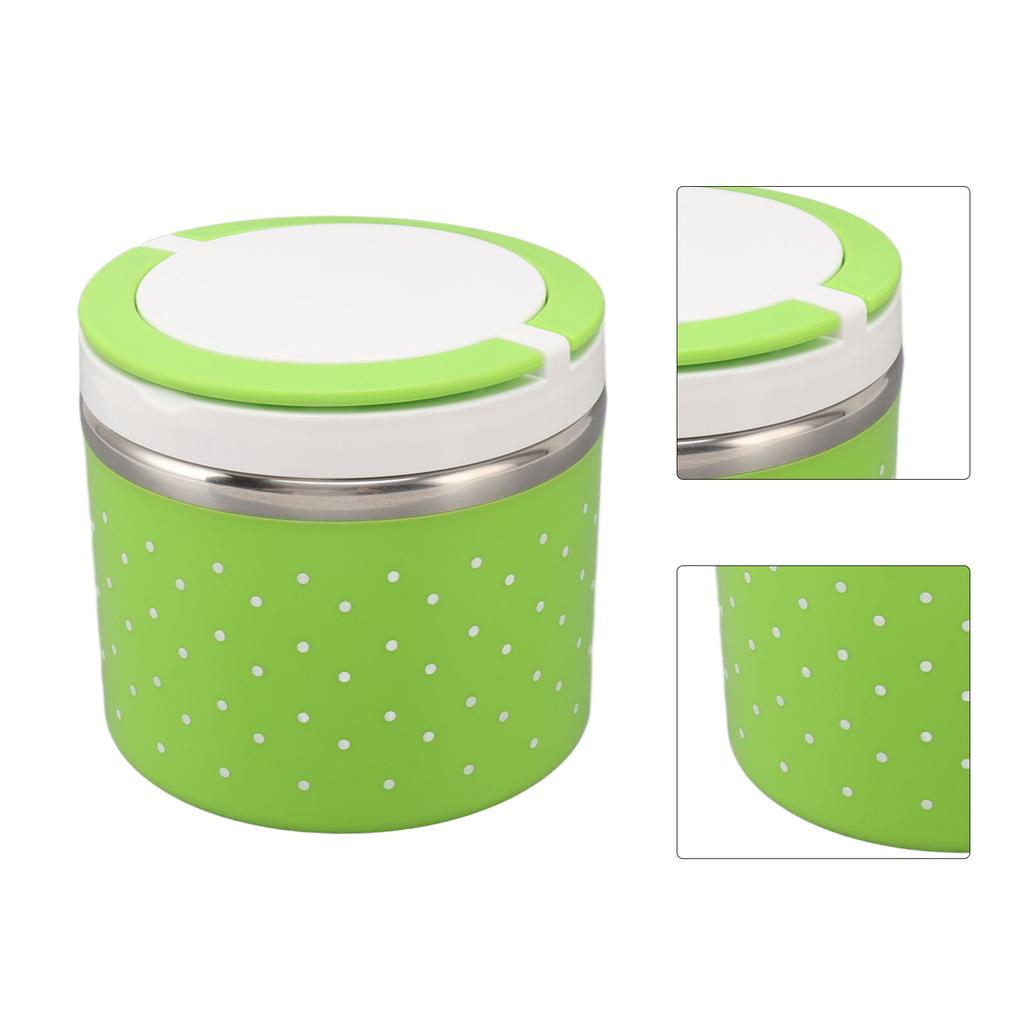Round Insulated Lunch Box Leakage Proof Portable Large Thermal Food Container for School Office
