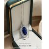 925 Sterling Silver Vintage Full Diamond Blue Zircon Necklace Birthday Party Anniversary Wedding Gift