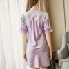 Women's Ice Silk Thin Short Sleeved Nightdress  Imitation Silk Sexy Home Clothes