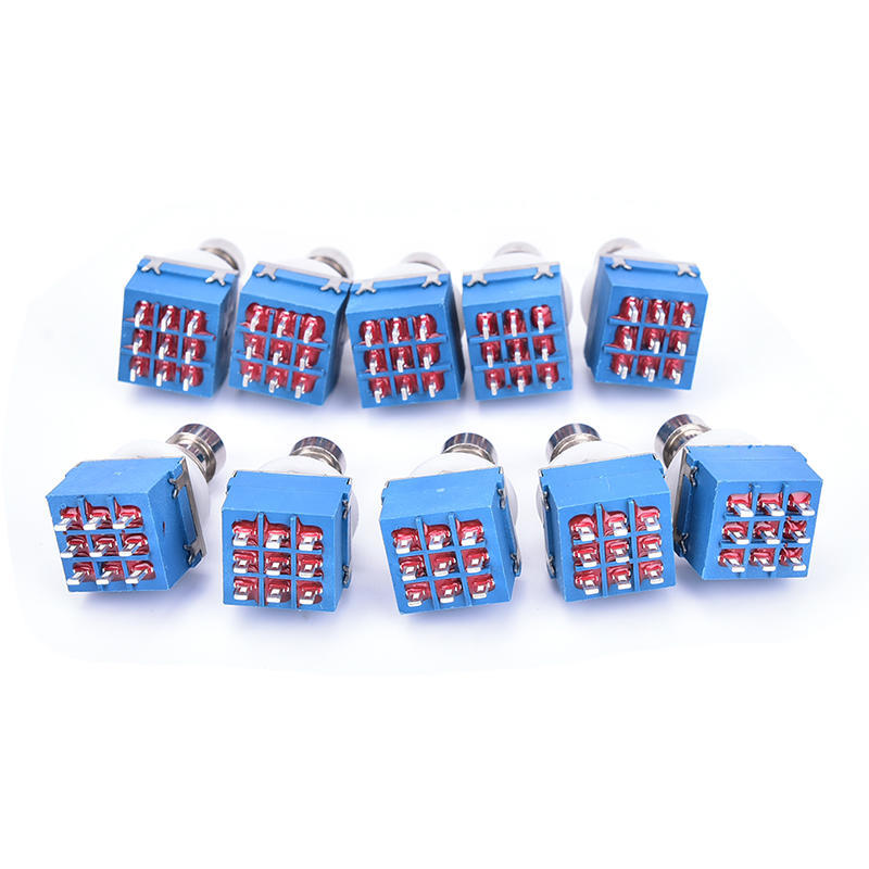 10 Pcs 9-Pin 3Pdt Guitar Effects Pedal Box Stomp Foot Metal Switch True Bypass