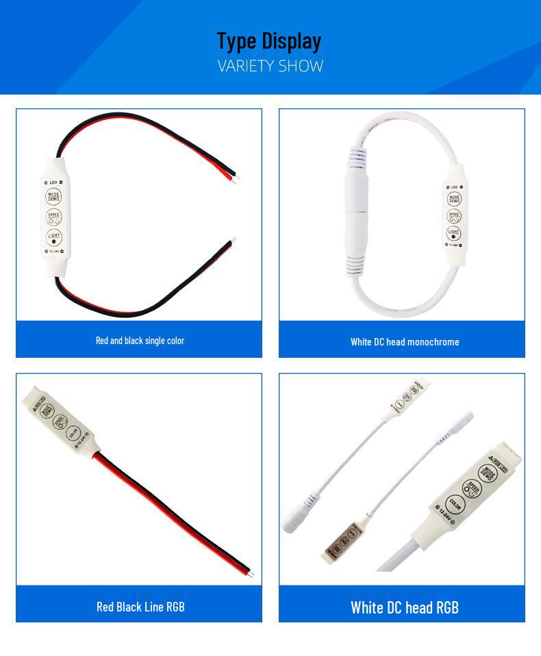 LED Single Color Mini Controller with Dimmer for 12-24V Light Strips