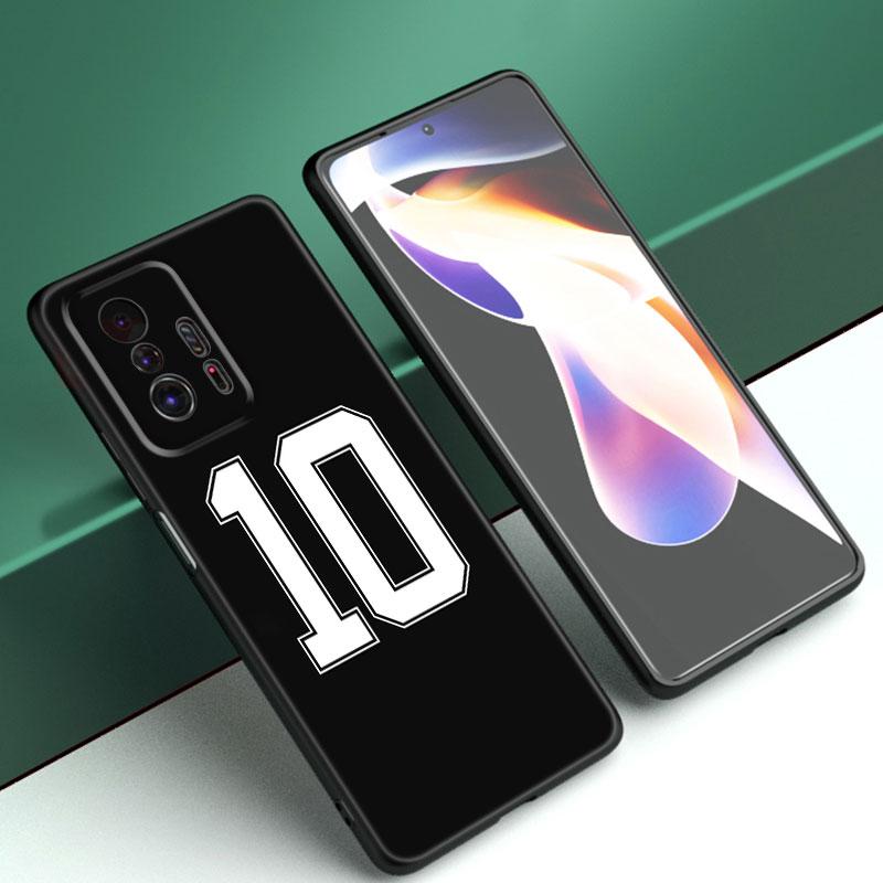 Husa de telefon cu număr de baschet de fotbal pentru Xiaomi Mi A2 8 9 SE Note 10 10T 11 12 Lite 9T 11T 12S 12T Pro A3 6X 12X Husă neagră