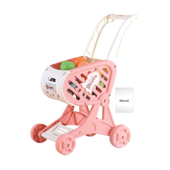 עגלת סופרמרקט לילדים צעצוע עגלה ילדים משחקי דמיון משחקי תפקידים פעוטות מתנות חג המולד יום הולדת
