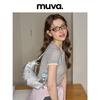 MUVA Women's Small Croissant Genuine Leather Shoulder Bag