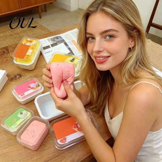 Stress Reduction Gadget Ice Cream Cake Squeeze Toy, Slow Rising Sensory Toy Relief Simulation Dessert Food Pinch for Anxiety Relieving Anti-stress