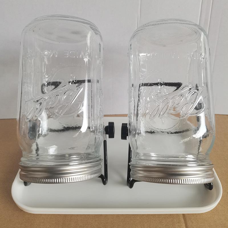 Seed Sprouting Glass Mason Jar with Stainless Steel Lid and Stand