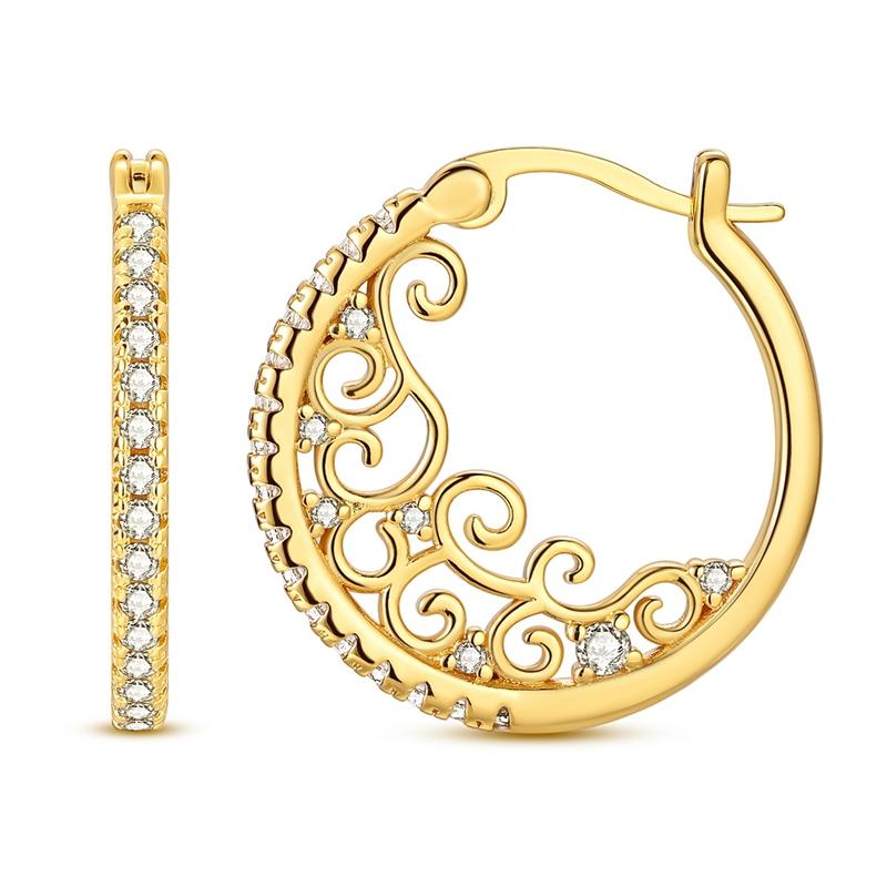 

Vintage Filigree Scroll Hoop Earrings 925 Sterling Silver Pave CZ Elegant Hypoallergenic Jewelry Gift for Women