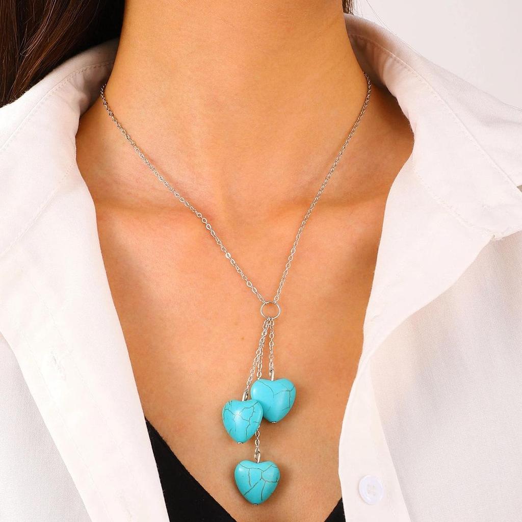 Bohemian Turquoise Demon Eye Choker Necklace with Irregular Beads for Women