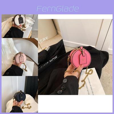 Stylish Retro Mini Round Bag For Kids And Adults With Chain Design Lightweight